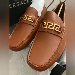 Versace | Shoes | New In Box Versace Greca Brown Leather  display picture 1